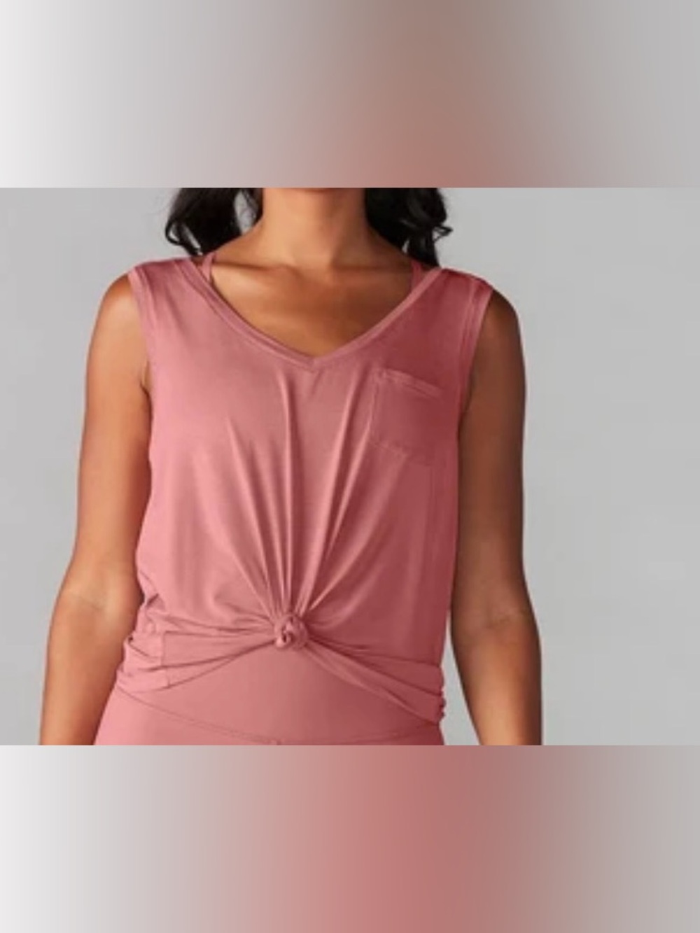 NWT Tavi V-Neck Activewear Sleeveless Tank Top - Dusty Rose sz XS